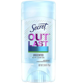 Secret Antiperspirant Deodorant for Women, Unscented, Clear Gel