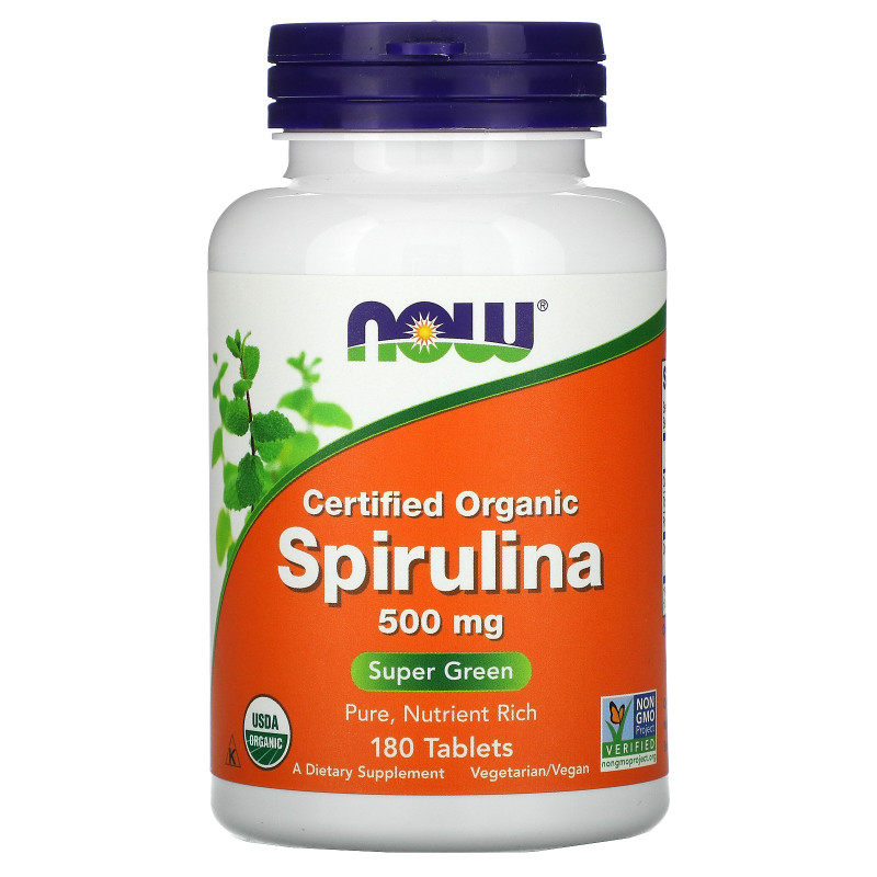 Spiruline Certifiée Bio, 500 mg, 180 Comprimés