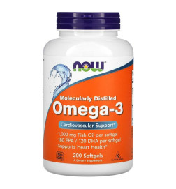 Omega-3 Molecularly Distilled Softgels - NOW Foods