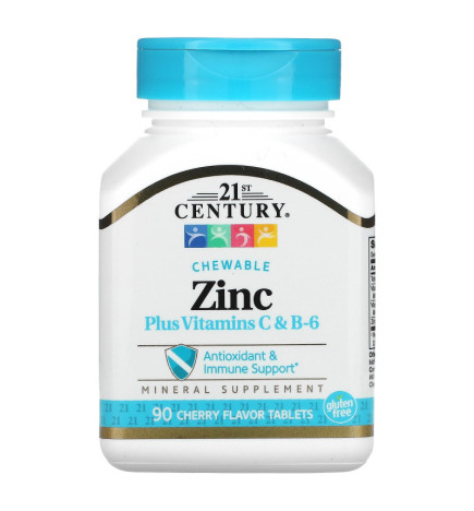 Zinc plus Vitamins C & B6 (Immune Support), 90 Chewable Tablets