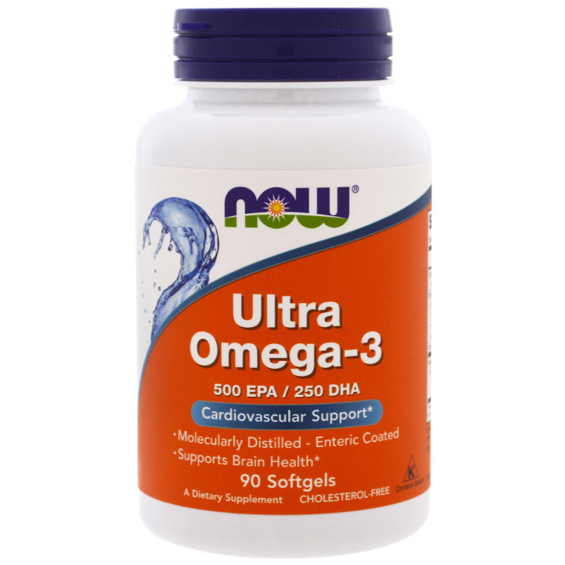 Ultra Omega-3, 500 EPA/250 DHA, 90 Softgels(pack of 1) - NOW FOODS