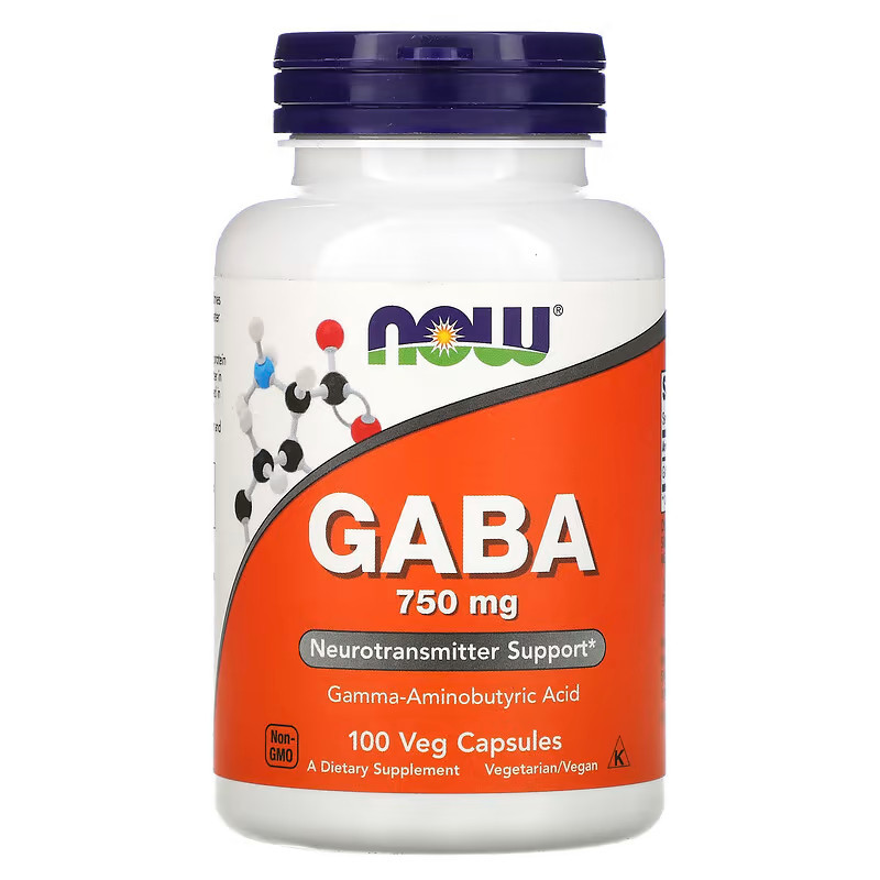 GABA, 750 mg, 100 capsules végétariennes - Now Foods