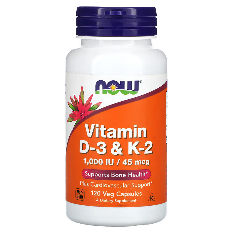 Vitamines D-3 et K-2, 120 capsules végétariennes