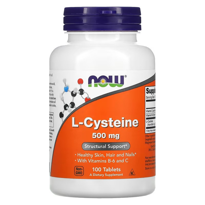 L-cystéine, 500 mg, 100 comprimés - Now Foods