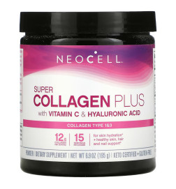 NeoCell, Super Collagen Plus avec vitamine C et acide hyaluronique, 195 g