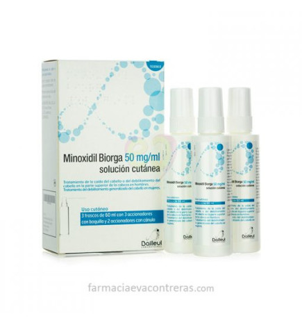 - Cheveux - Minoxidil Biorga 50 Mg/Ml Skin Solution 3 Bouteille 60 ml