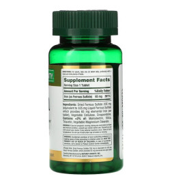 Iron 65 mg Nature's Bounty 100 Tablets