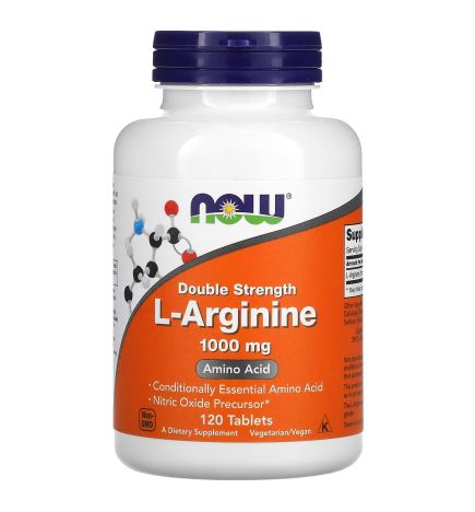 Now Foods L-Arginine 1000 mg, Double Strength 120 Veg