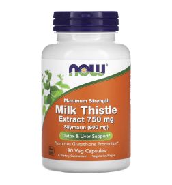 NOW Milk Thistle Extract 750 mg Silymarin (600mg) 90Veg