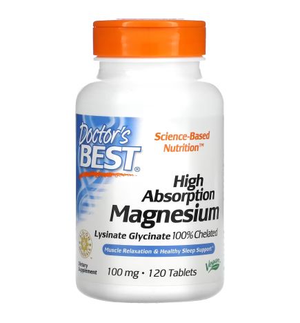 Doctor's Best, High Absorption Magnesium glycinate, 100MG 120 Tablet's