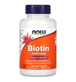 Biotin, 5000 mcg, 120 Veg Capsules